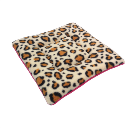 Fleece Padded Mat | Leopard Print & Dark Pink