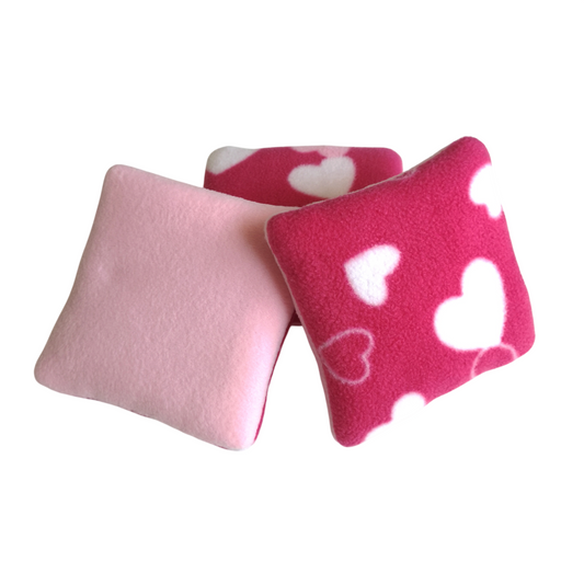 Fleece Pillows | Pink Hearts & Light Pink