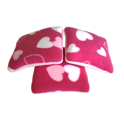 Fleece Pillows | Pink Hearts & Light Pink
