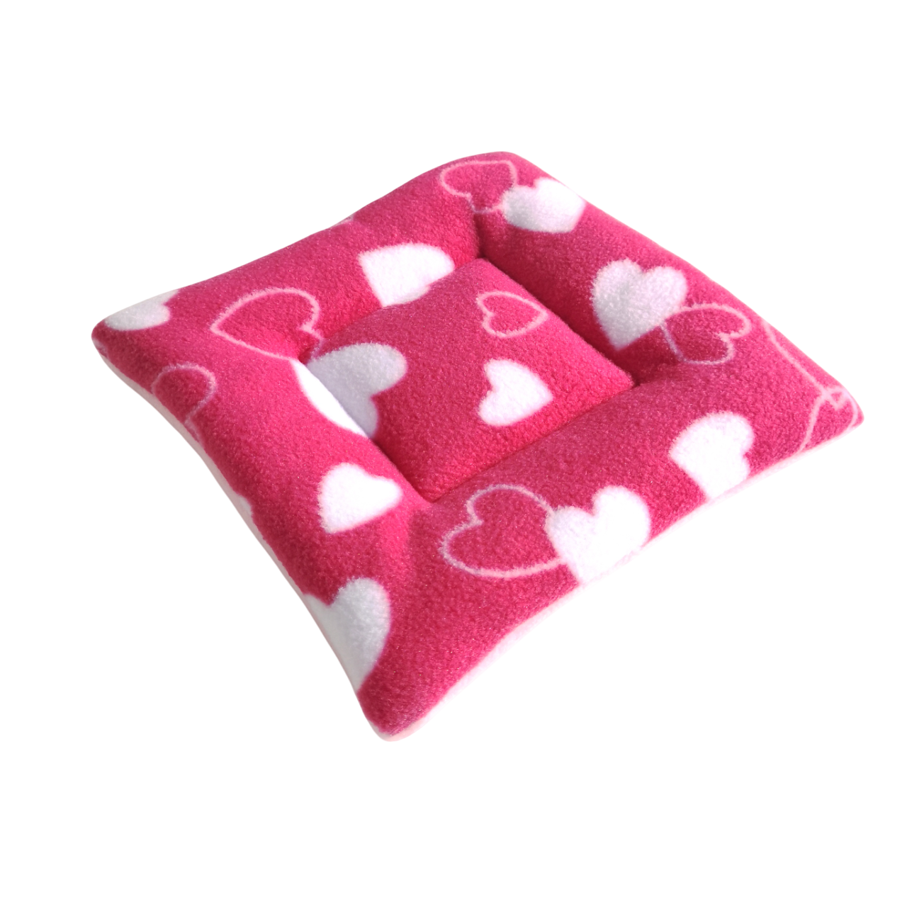 Fleece Padded Mat | Pink Hearts Print