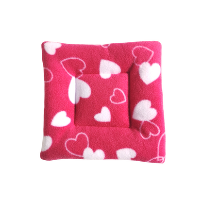 Fleece Padded Mat | Pink Hearts Print