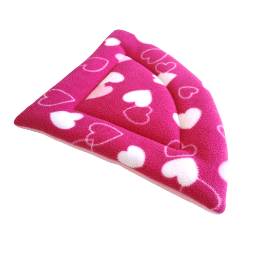 Fleece Corner Padded Mat | Pink Hearts & Light Pink