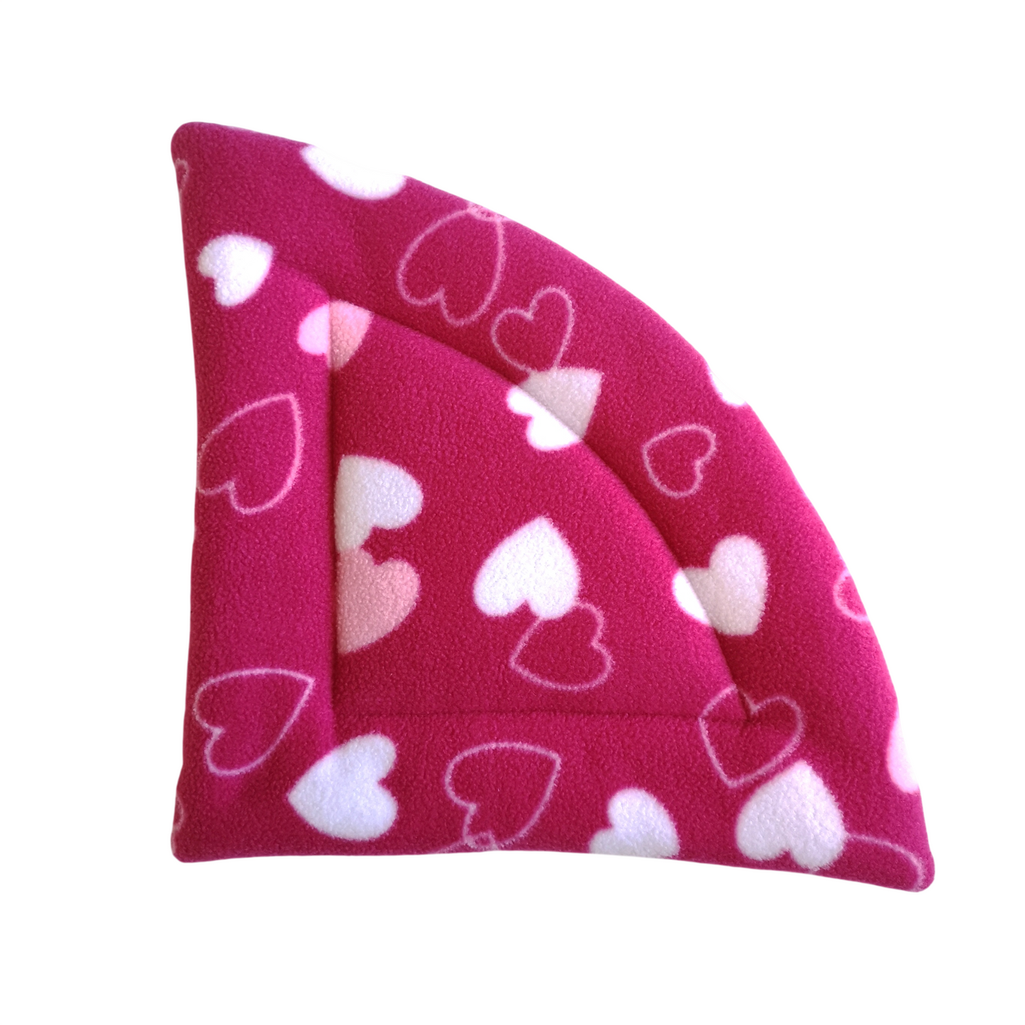 Fleece Corner Padded Mat | Pink Hearts & Light Pink