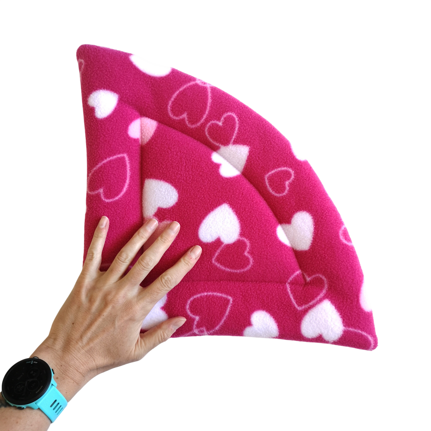 Fleece Corner Padded Mat | Pink Hearts & Light Pink