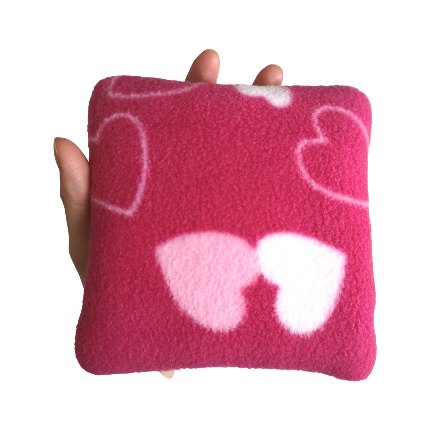 Fleece Pillows | Pink Hearts & Light Pink