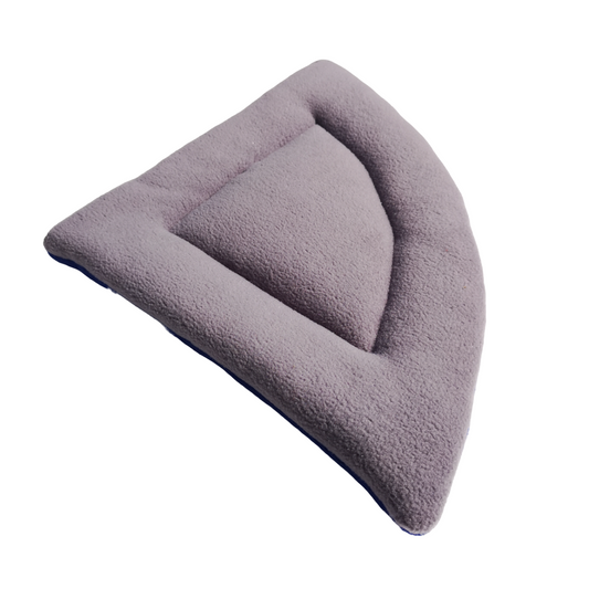 Grey fleece padded corner pet mat bedding