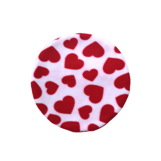 Replacement Fleece Heat Pad Cover | Red Hearts Print