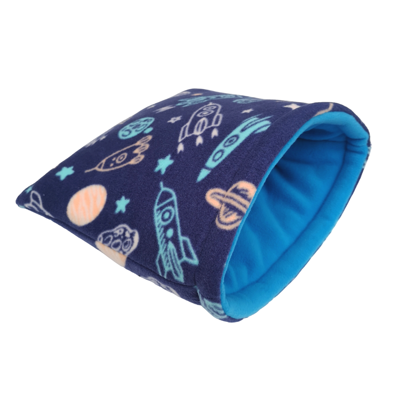 Fleece Sleeping Bag for Small Pets | Space Rockets Print