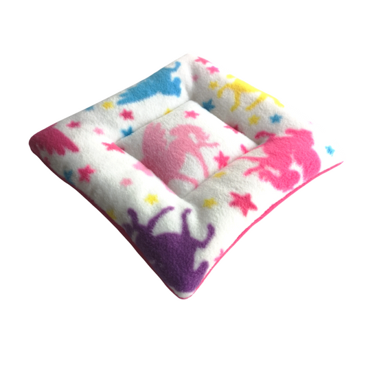 Fleece Padded Mat | Unicorns Print & Dark Pink