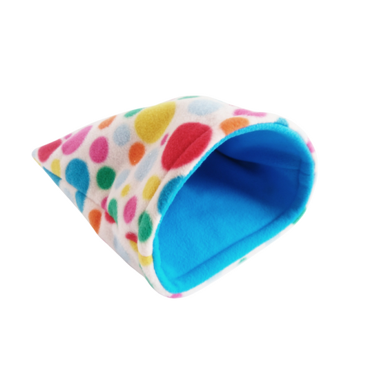 Fleece Sleeping Bag for Small Pets | White Multicoloured Spots Print