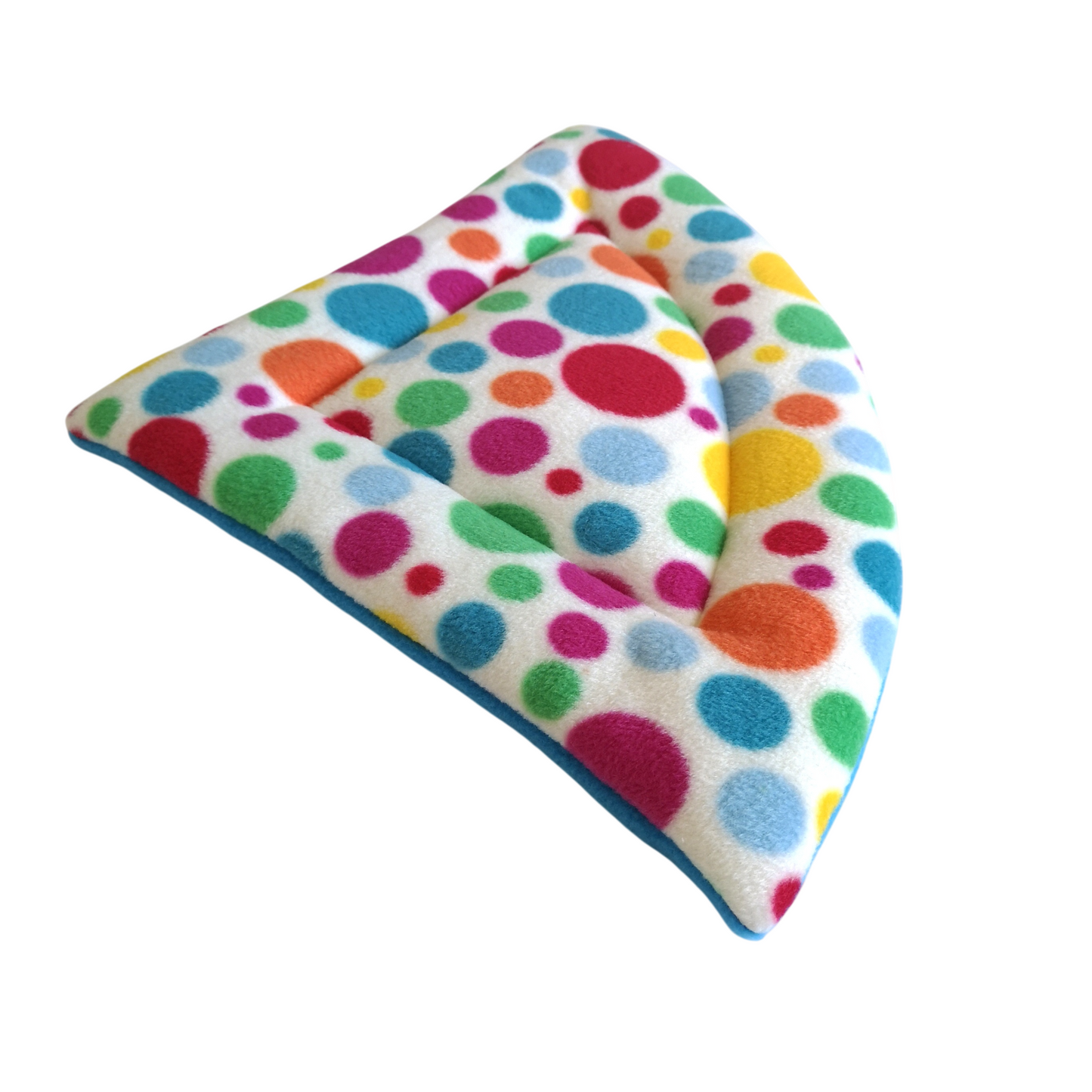 Fleece Corner Padded Mat | White Multicoloured Spots & Turquoise